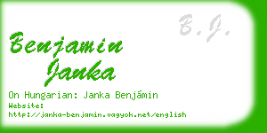 benjamin janka business card