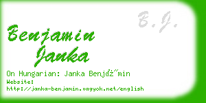 benjamin janka business card